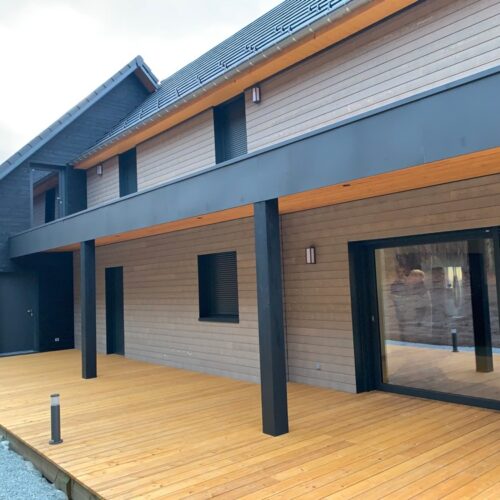terrasse aménagement façade bois